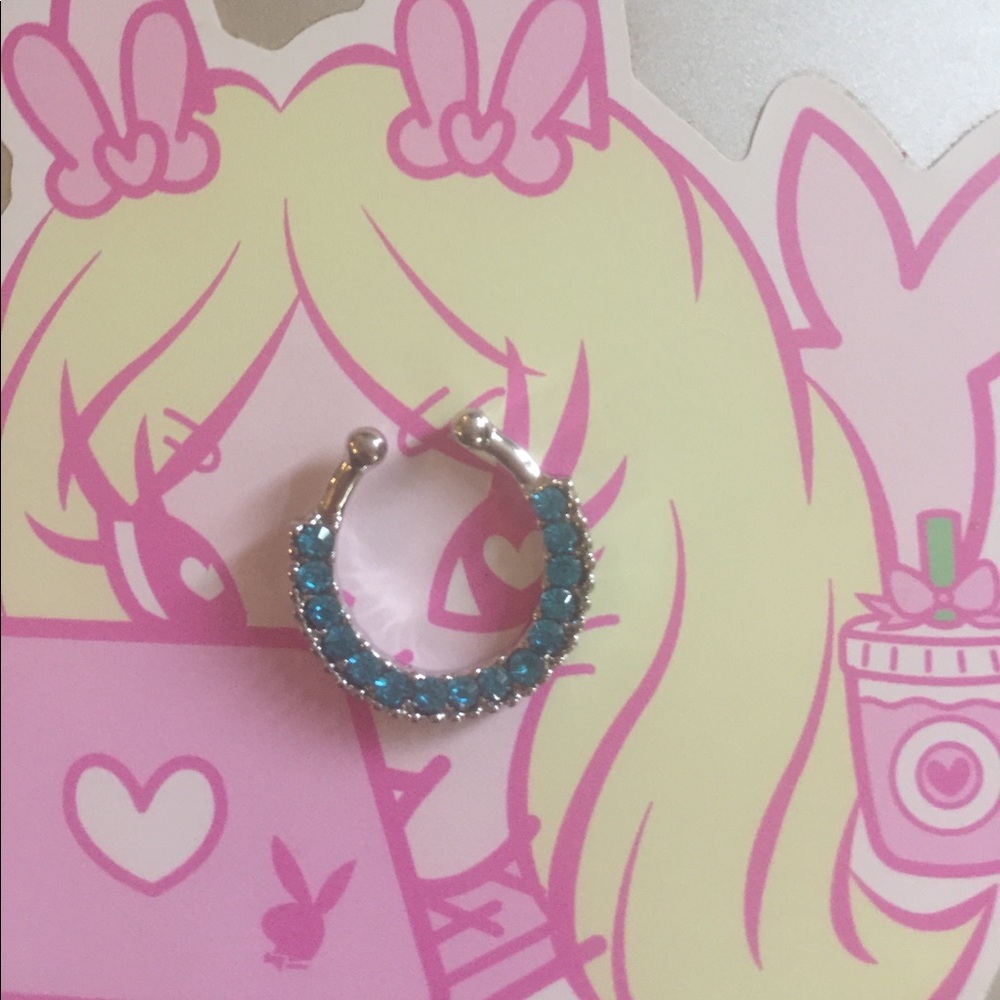 Blue Fake Septum Ring