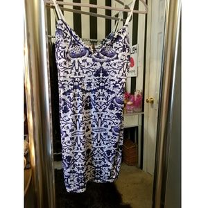 Blue printed mini dress