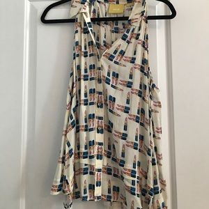 Lipstick patterned top from Antropologie