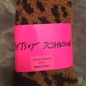 Fuzzy Leopard Betsey Johnson Socks