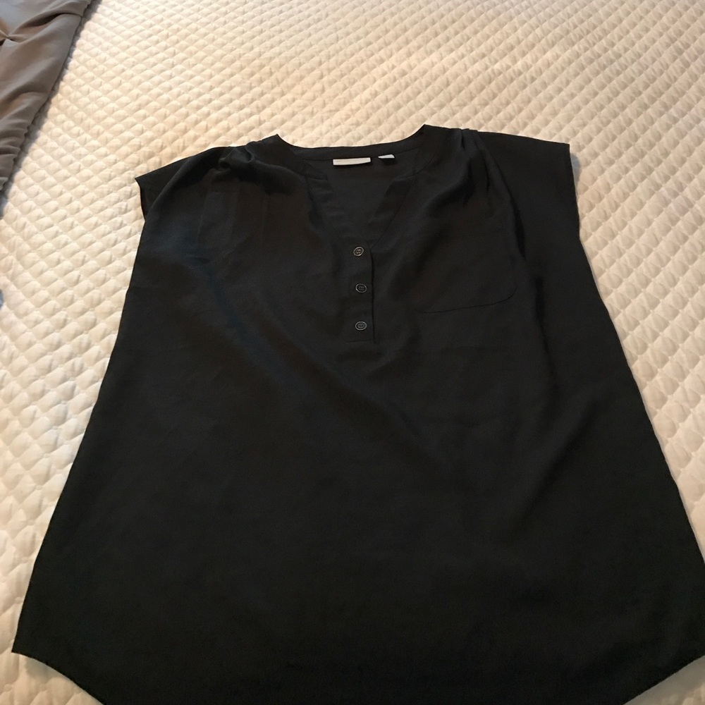 Sleeveless black blouse