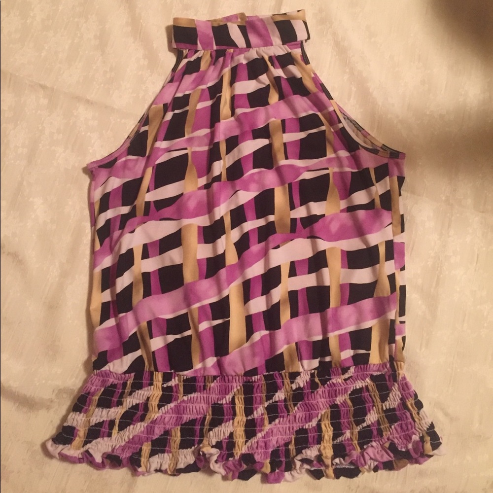 Sleeveless Blouse with high neckline