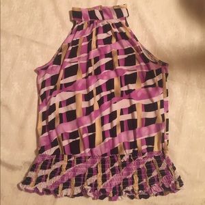 Sleeveless Blouse with high neckline