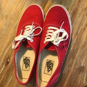 MENS PAIR of VANS. RED SZ 9.5
