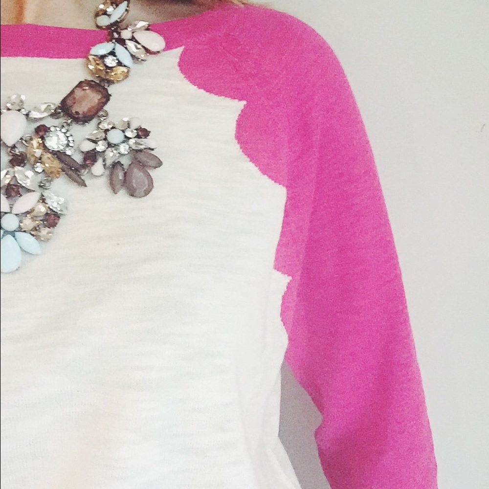 J Crew Factory - Lightweight scalloped sweater