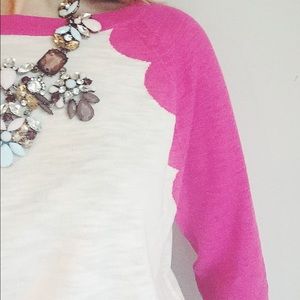 J Crew Factory - Lightweight scalloped sweater