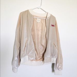 Urban Outfitters Velvet Embroidered Bomber Jacket