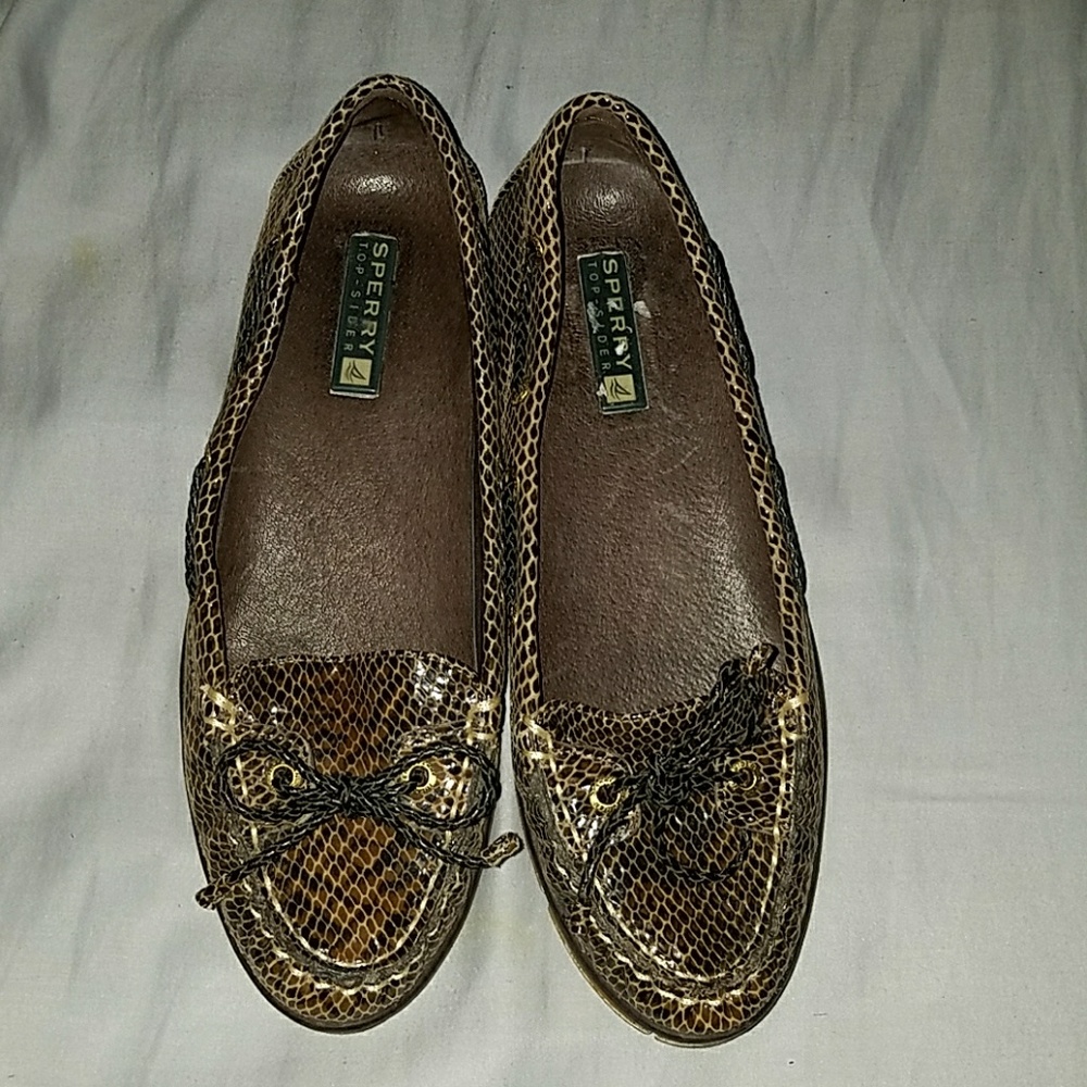 Faux Snakeskin Sperrys