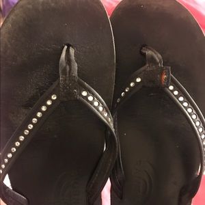 Black Crystal Rainbow Sandals