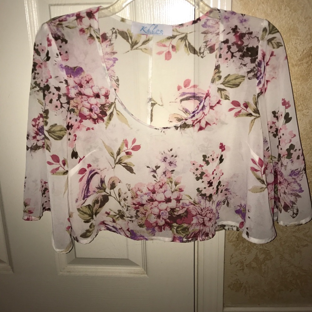 Shear Floral Crop Top