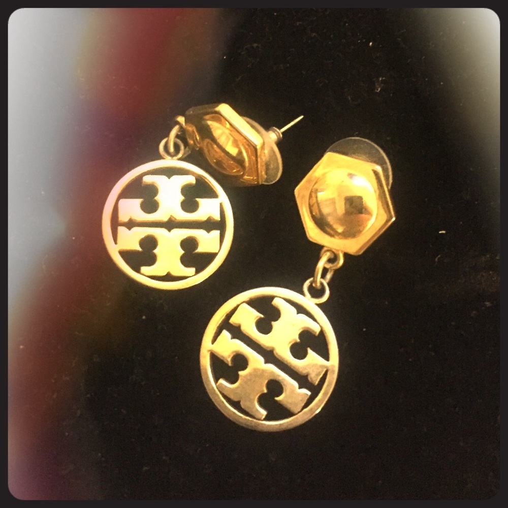 Tory Burch Logo Gold Earrings