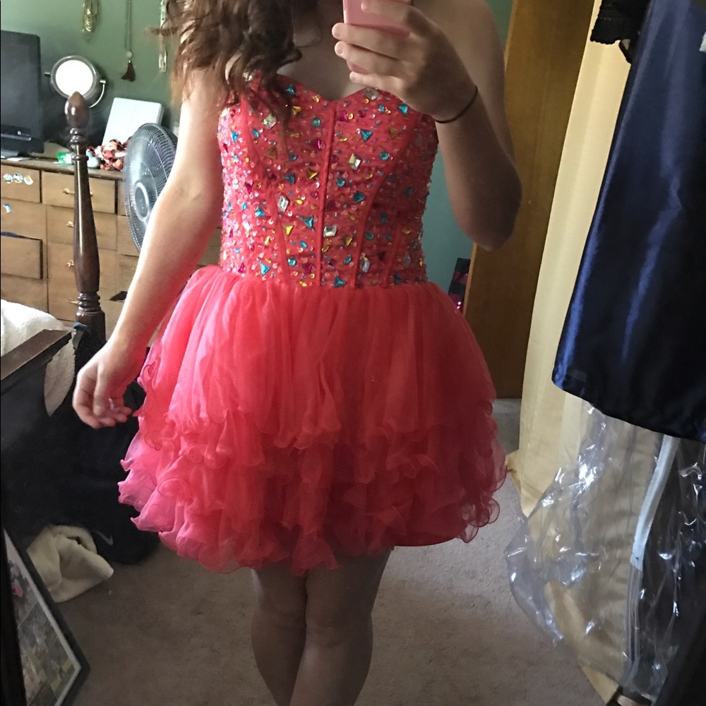 Corral strapless homecoming dress!