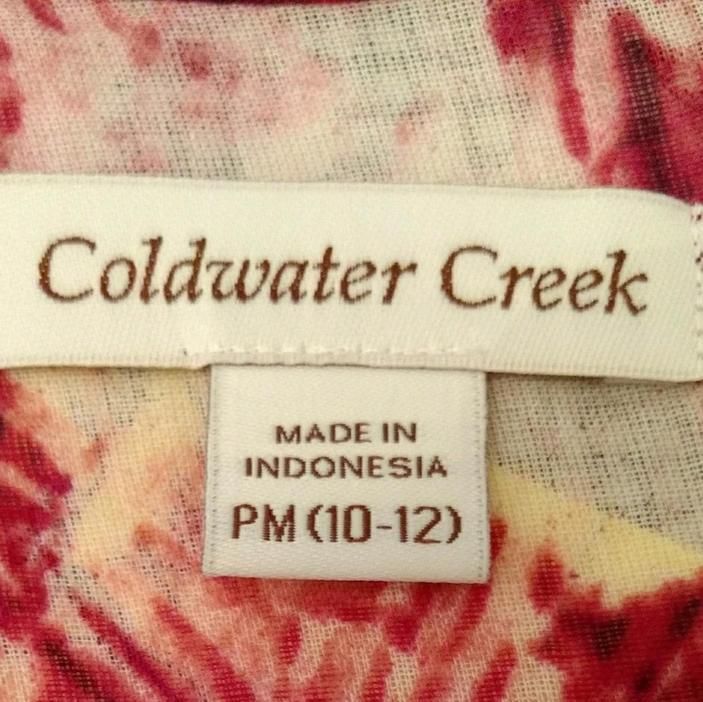 Coldwater Creek Raspberry Abstract  Shell NWOT - Picture 3 of 5