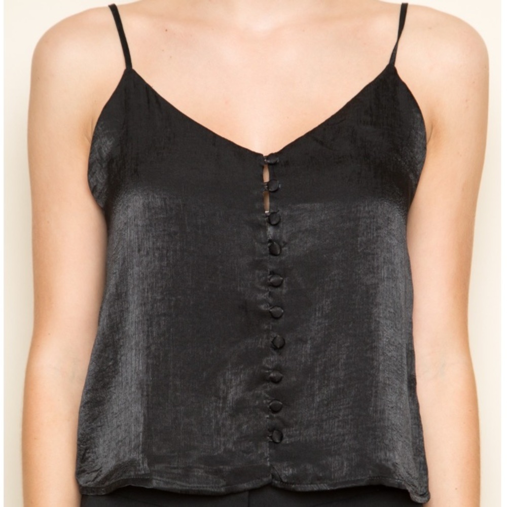 Brandy Melville Black Silky Griffin Tank Top