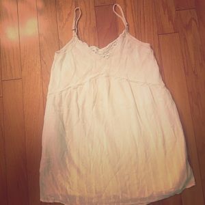 Cream Billabong dress with crochet front