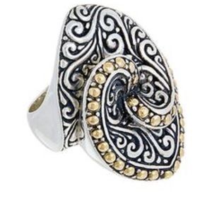 NWT- Konstantino Filigree 18K/SS Dome Ring