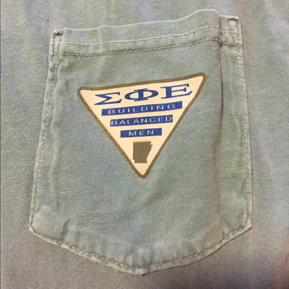 Teal sig ep fraternity "PFG" fish pocket tshirt