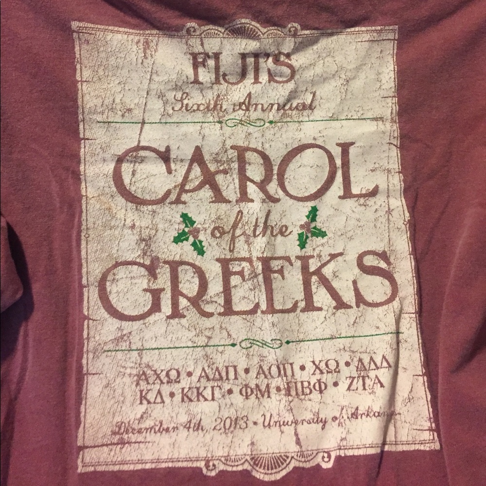 FIJI fraternity red long sleeve distressed tshirt