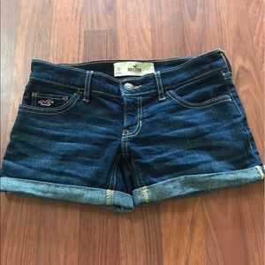 Dark wash denim jeans.