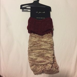 Urban outfitters red and white slouch long socks