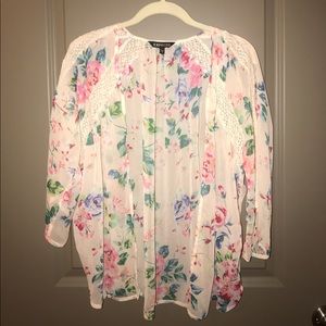 EXPRESS Floral Shawl/Kimono Size S