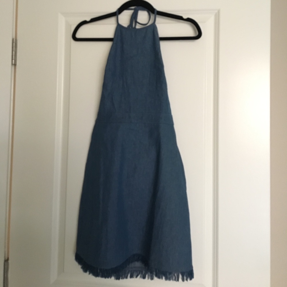 Denim halter dress!