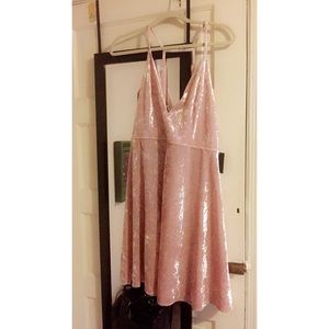 Never worn, tags still on, pale pink velvet dress