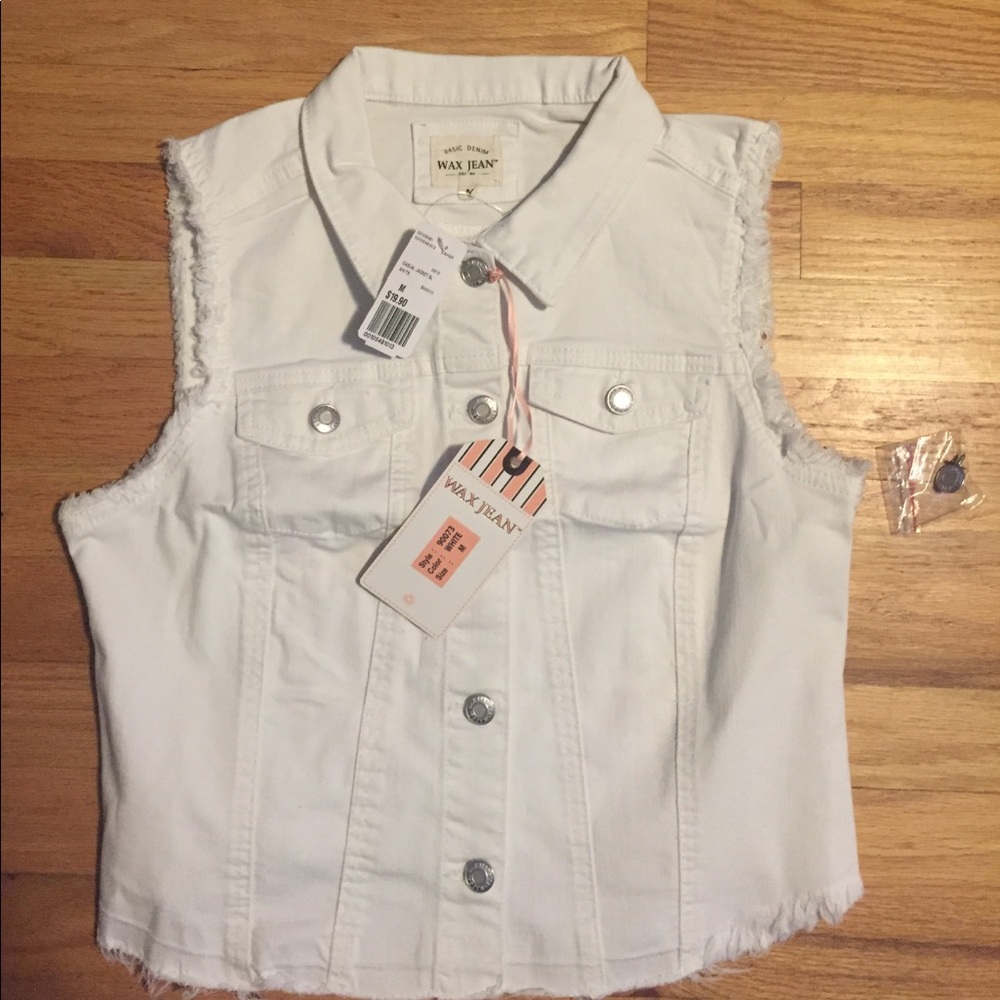 New White Denim Vest