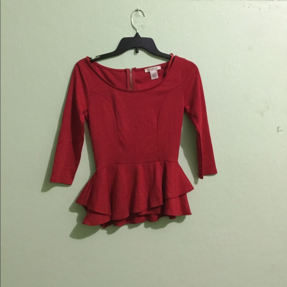 Red bodycon blouse