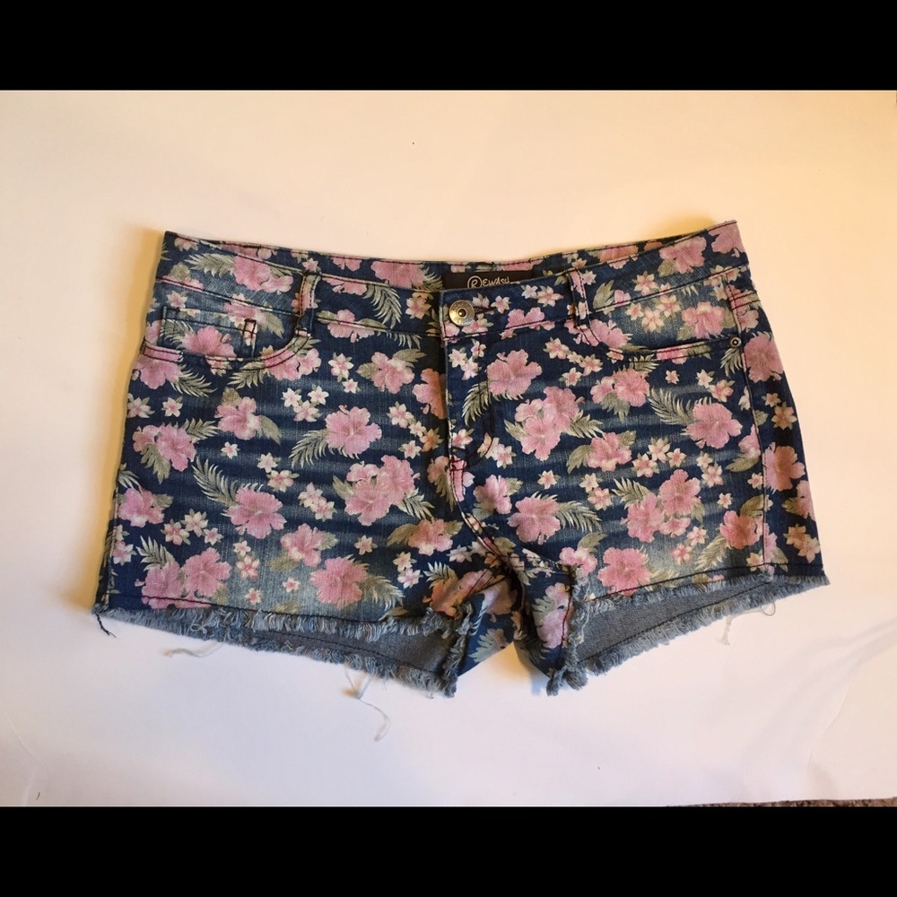 Rewash floral jean shorts