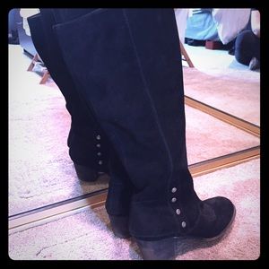 Black suede knee high boots. Nine West