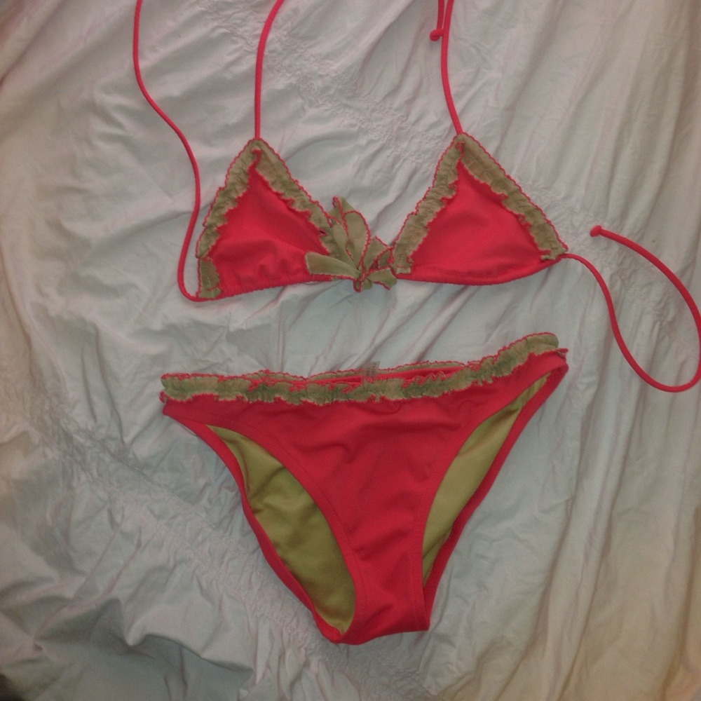 Victoria secret coral and nude bikini