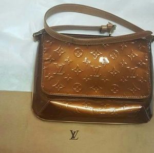 Bronze Vernis Monogrammed Thompson Shoulder Bag