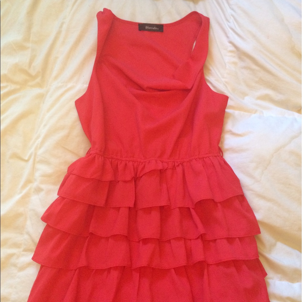 Orange Dress with Ruffles