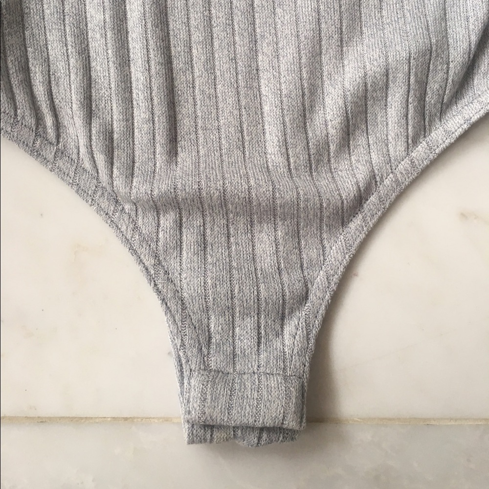 NWOT "Buenos Aires" gray lattice bodysuit - Picture 2 of 3