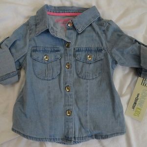 Baby girl denim button up