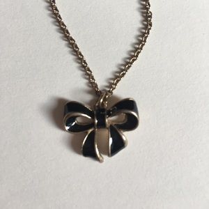 Black Ribbon Bow Necklace