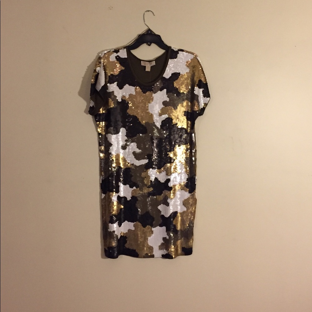 Michael Kors Sequins Camo Dress