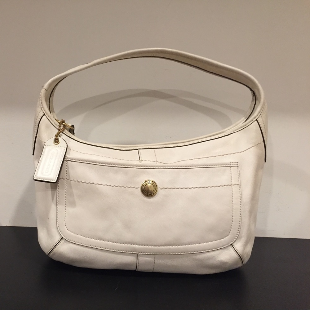 COACH - Cream Leather Hobo Bag