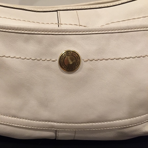 COACH - Cream Leather Hobo Bag - Picture 3 of 6