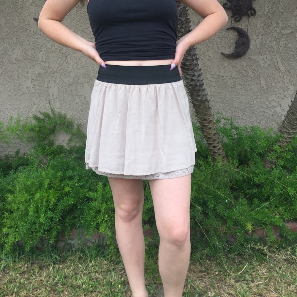Two tone mini skirt