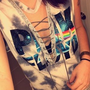Pink Floyd custom lace up shirt