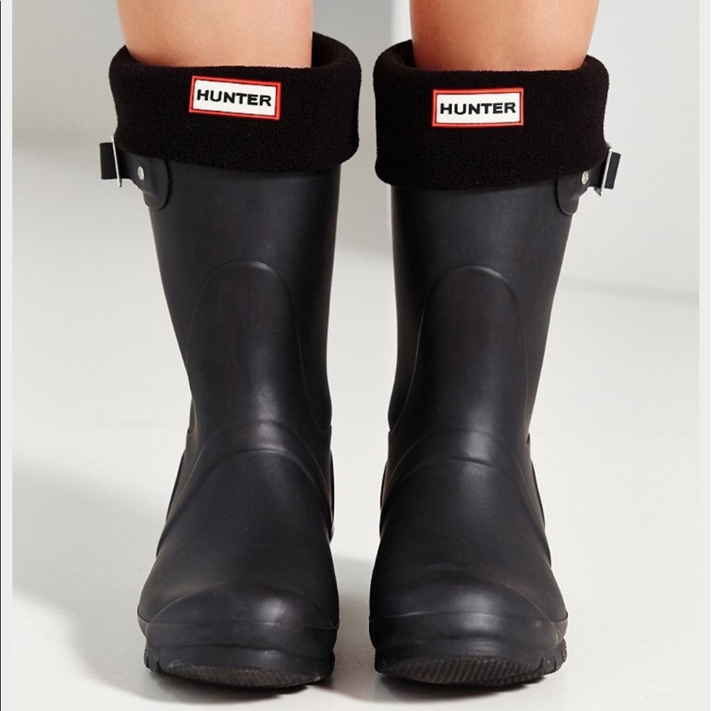 NWOT Black fleece HUNTER rain boot socks