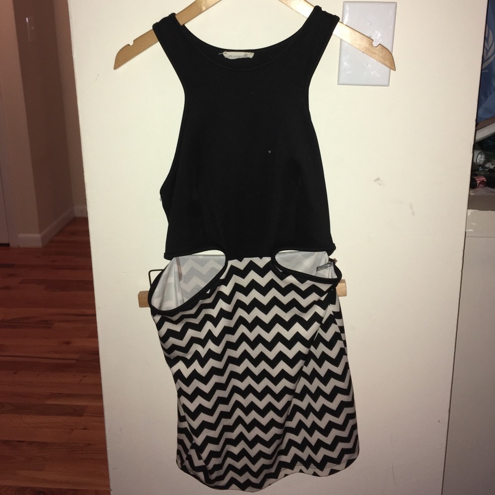 Chevron cut out dress