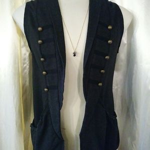 Charcoal Grey Button Vest