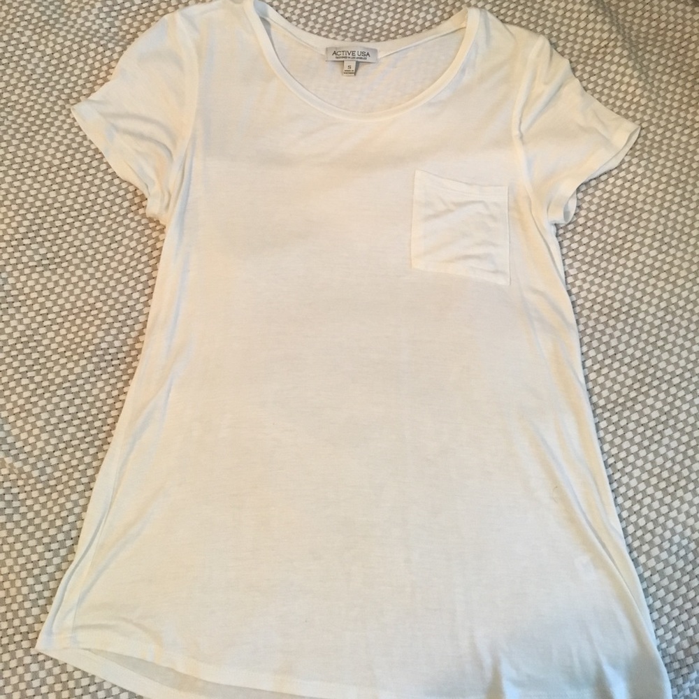 White pocket tee