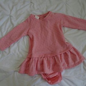 Baby girl gap pink dress with polka dots