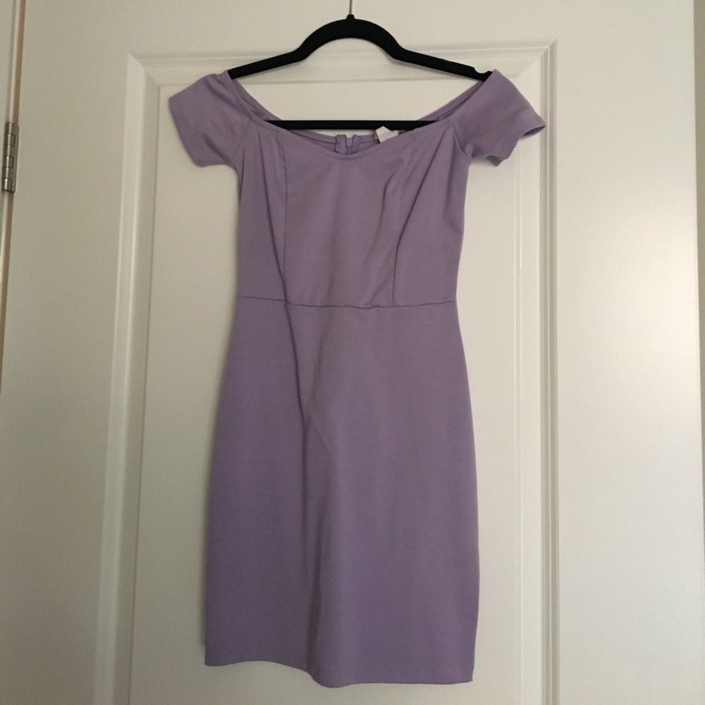 Off the shoulder lavender dress!