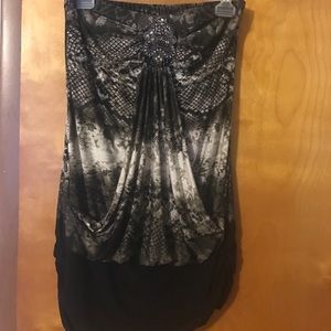 Strapless mini dress