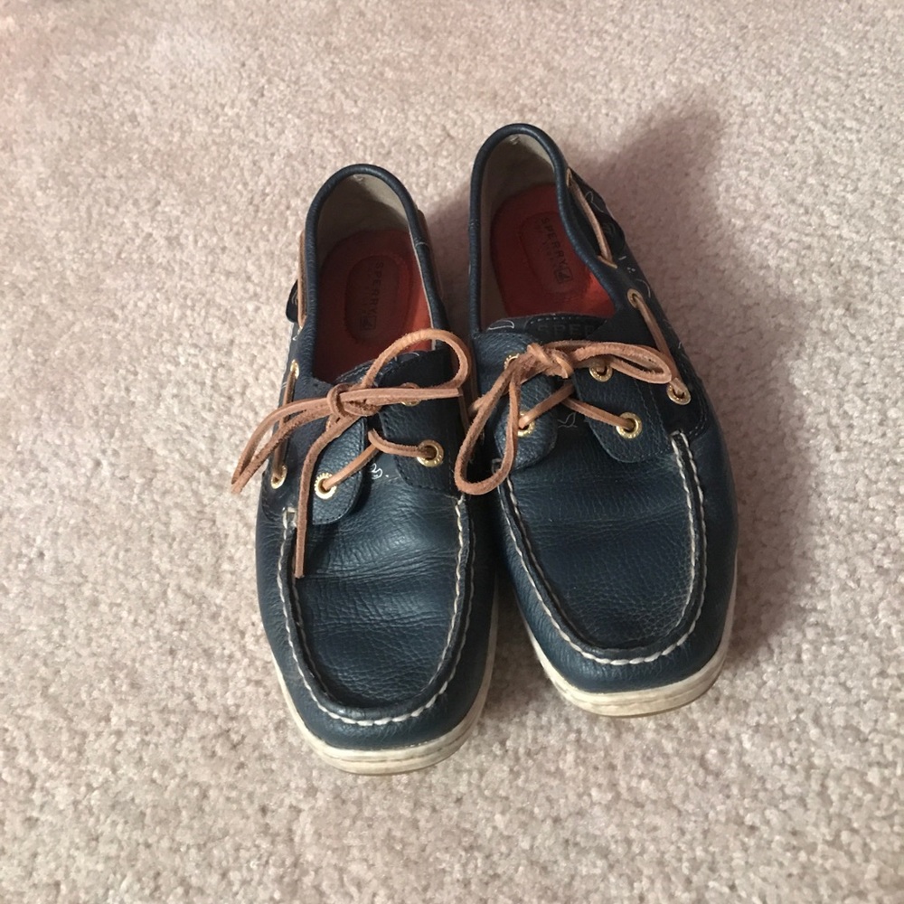 Sperry Topsiders Navy Whale print